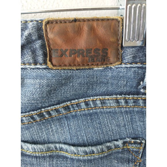 Express Skinny Jeans Women’s Size 0 Blue Medium Wash Embroidered Pockets - Picture 8 of 8